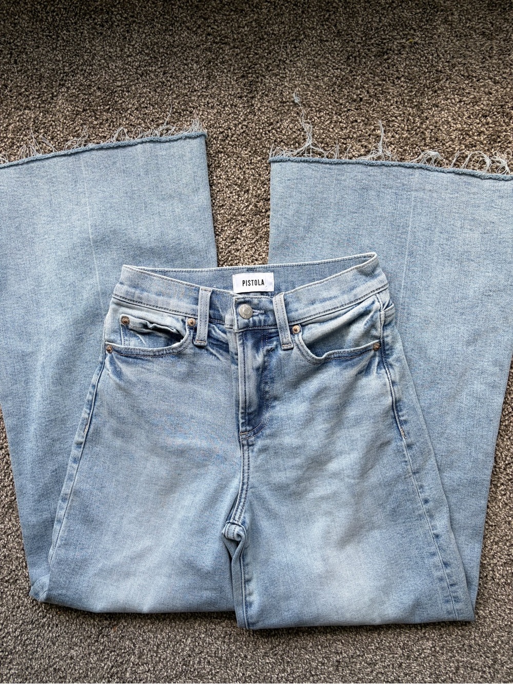pistola Light Blue High-Rise Wide Leg Jeans